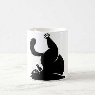 *Cat Yoga #16 Digital Art Coffee Mug