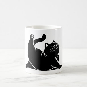 *Cat Yoga #4 Digital Art Coffee Mug