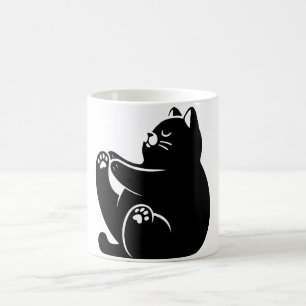*Cat Yoga #5 Digital Art Coffee Mug