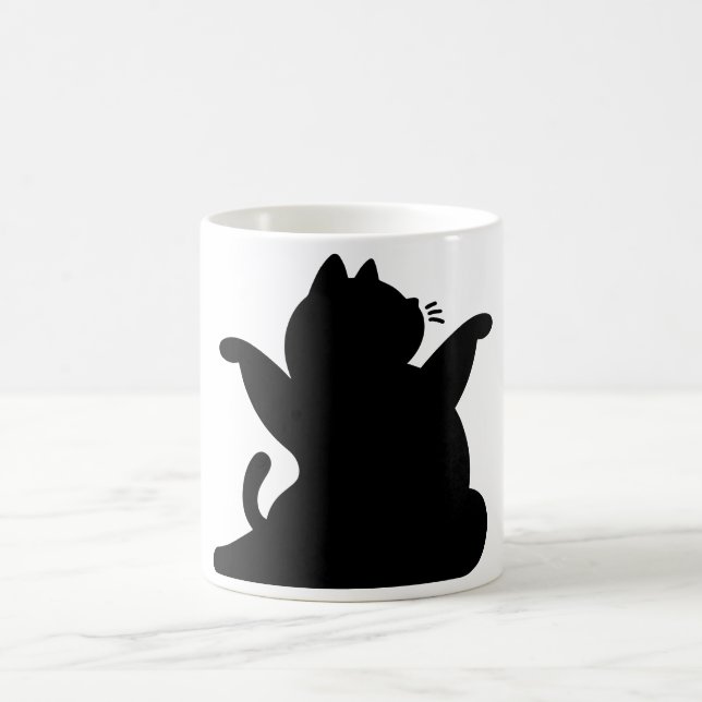 *Cat Yoga #8 Digital Art Coffee Mug (Center)