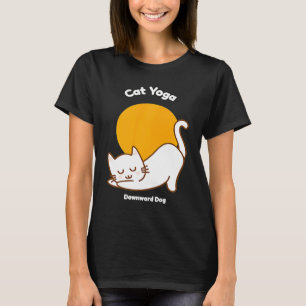 Cat Yoga Downward Dog Kitty Humour Kitten Workout T-Shirt