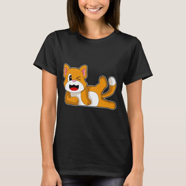 Cat Yoga Fitness Meditation T-Shirt (Front)