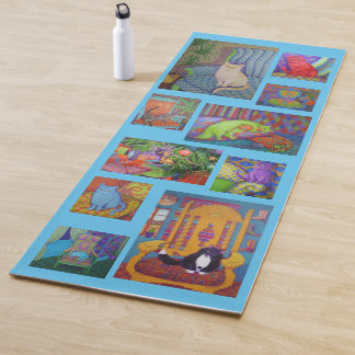 Cat Yoga Mat—blue Mat