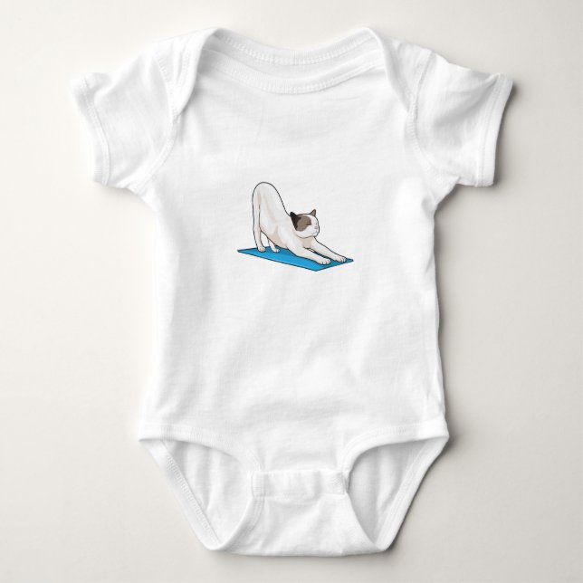 Cat Yoga Meditation Fitness Baby Bodysuit (Front)
