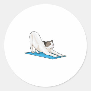 Cat Yoga Meditation Fitness Classic Round Sticker