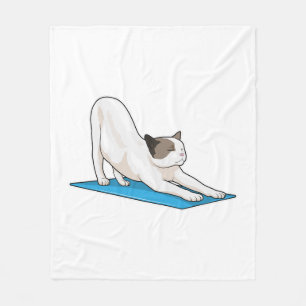 Cat Yoga Meditation Fitness Fleece Blanket