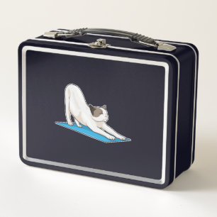 Cat Yoga Meditation Fitness Metal Lunch Box