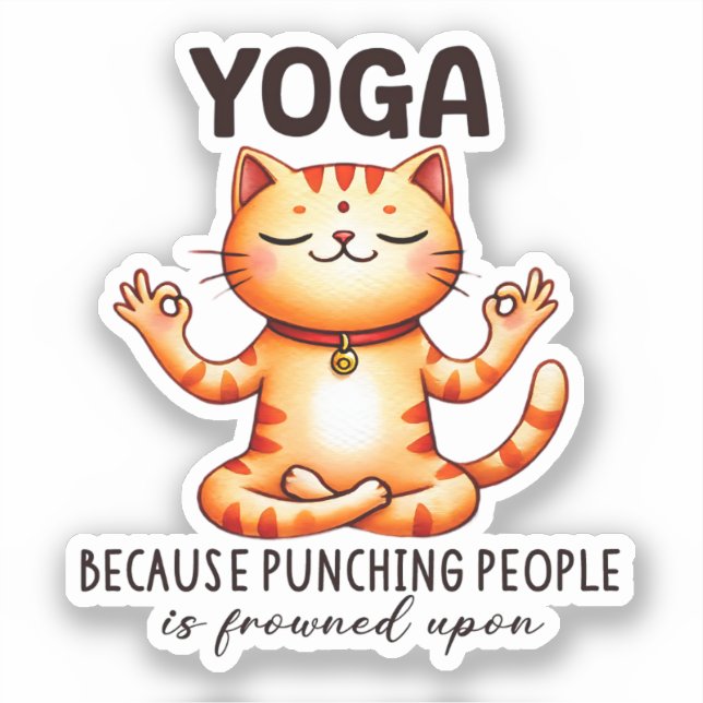 Cat Yoga Pose - Funny Yoga (Front)