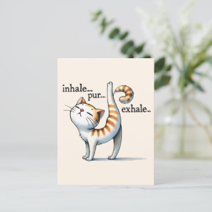 Cat Yoga Pose - Inhale - Pur - Exhale Postcard