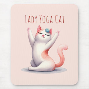 Cat Yoga Pose - Lady Yoga Cat Mouse Pad