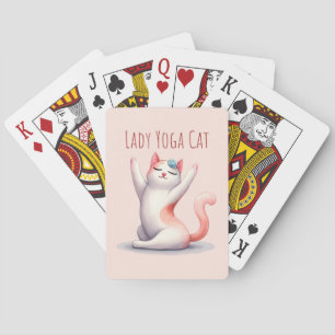 Cat Yoga Pose - Lady Yoga Cat Playing Cards