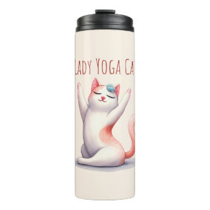 Cat Yoga Pose - Lady Yoga Cat Thermal Tumbler