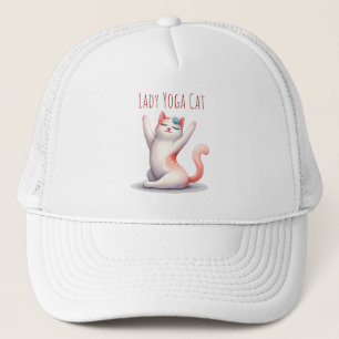 Cat Yoga Pose - Lady Yoga Cat Trucker Hat