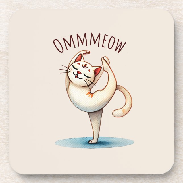 Cat Yoga Pose - Meow Coaster (Front)