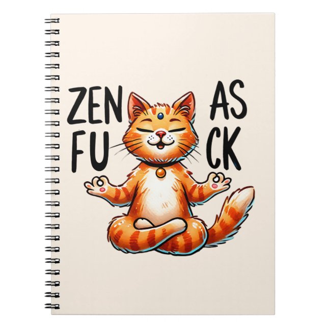 Cat Yoga Pose - Zen Notebook (Front)