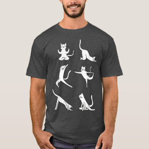 Cat Yoga Poses Funny Cute Yogi Meditation Namaste  T-Shirt