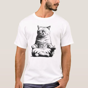 Cat Yoga Poses Meditation Gym Fitness Funny Cat T-Shirt