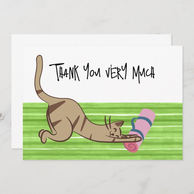 Cat Yoga Thank you card for cat Lovers (Front/Back)