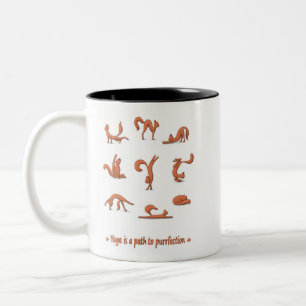 Cat Yoga Two-Tone Coffee Mug