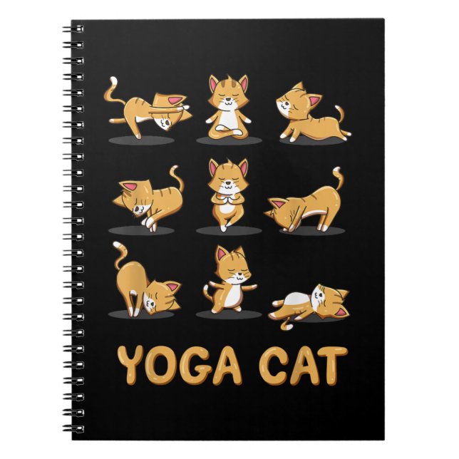 Cat Yoga Zen Cat Yoga Pose Meditation Men Women Ki Notebook (Front)