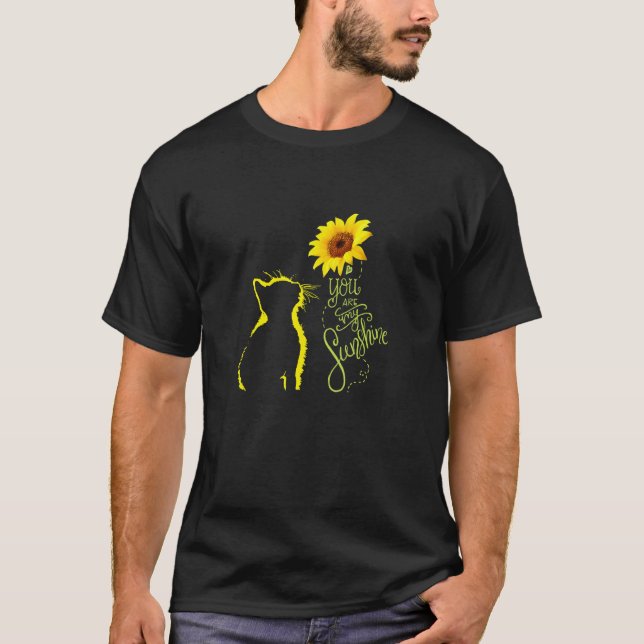 Cat You Are My Sunshine Cats Sunflower Best  Famil T-Shirt (Front)