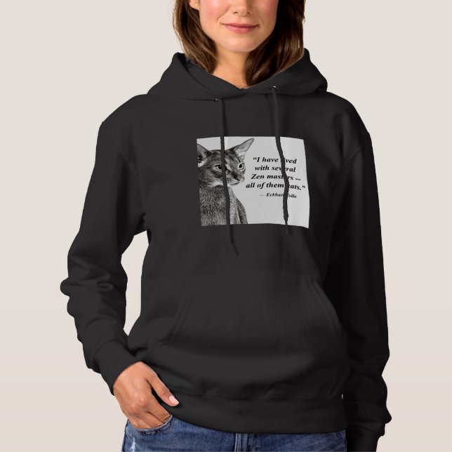 Cat Zen Master Eckhart Tolle Hoodie (Front)