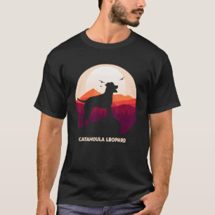 Catahoula Leopard and Moon Halloween T-Shirt