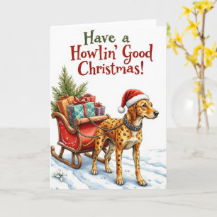 Catahoula Leopard Dog Christmas Festive Holiday Card