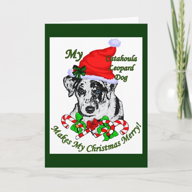 Catahoula Leopard Dog Christmas Gifts Holiday Card (Front)