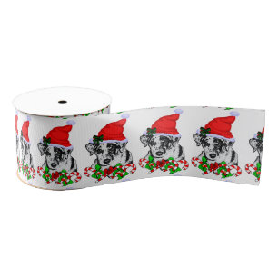 Catahoula Leopard Dog Christmas Grosgrain Ribbon