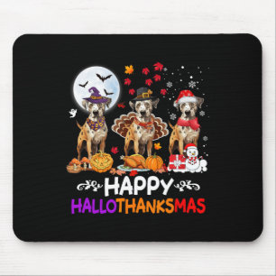 Catahoula Leopard Dog Christmas Hallothankmas Than Mouse Pad
