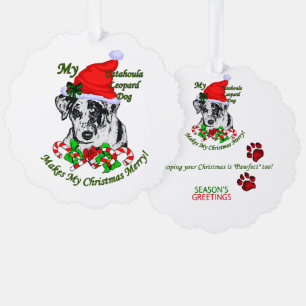 Catahoula Leopard Dog Christmas Tree Decoration Card