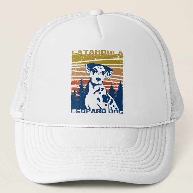 Catahoula Leopard Dog Gift Idea Trucker Hat (Front)