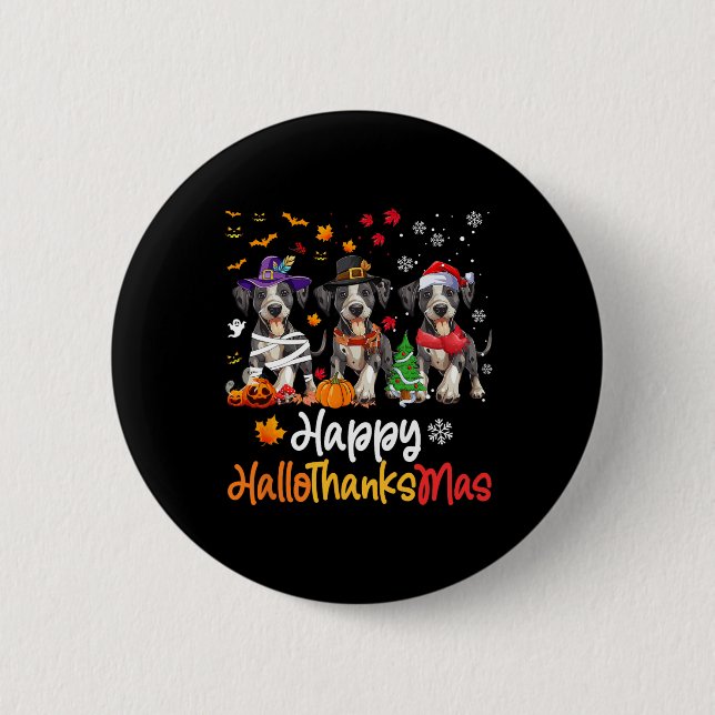 Catahoula Leopard Dog Halloween Christmas Hallotha 6 Cm Round Badge (Front)