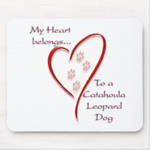 Catahoula Leopard Dog Heart Belongs Mouse Pad