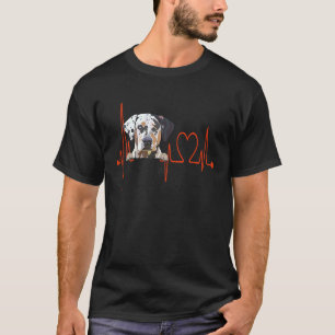 Catahoula Leopard Dog Heartbeat EKG Dogs Owner T-Shirt