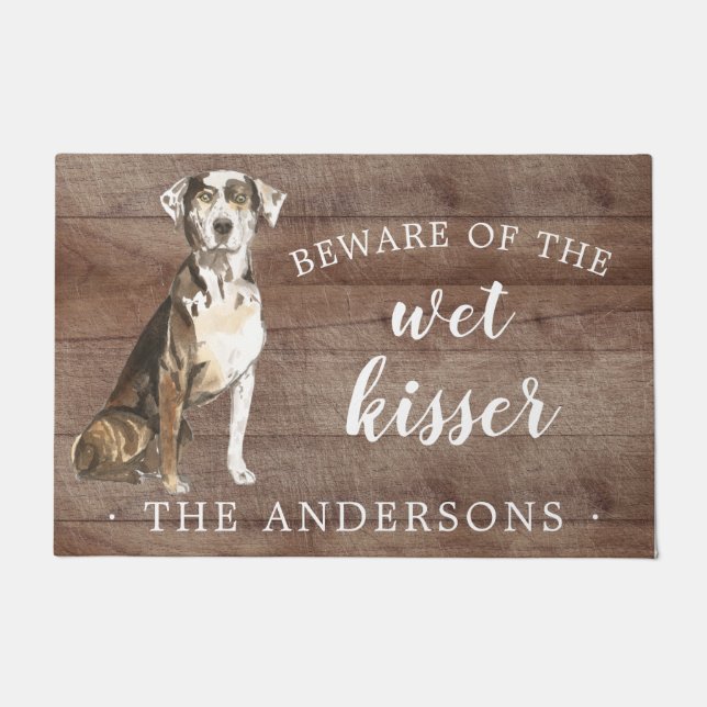 Catahoula Leopard Dog Personalised Door Mat (Front)