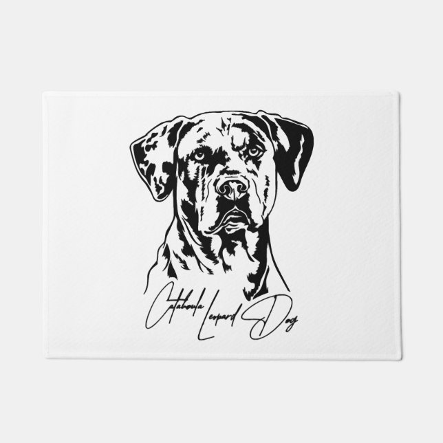 Catahoula Leopard Dog Portrait dog mum Wilsigns Doormat (Front)