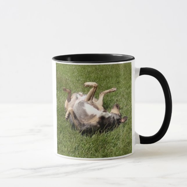 Catahoula Leopard Dog Rolling in Grass Mug (Right)