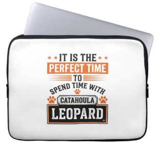Catahoula Leopard Dog Vintage Time Shirt Design_1 Laptop Sleeve