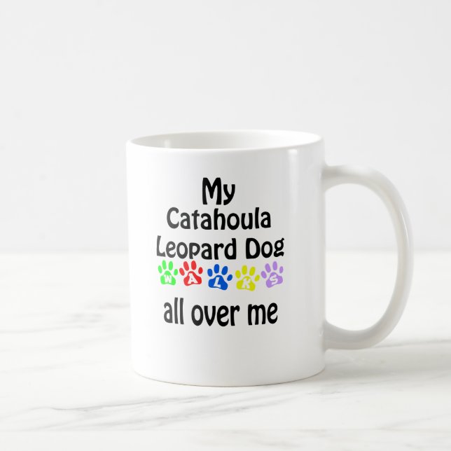 Catahoula Leopard Dog Walks Design Coffee Mug (Right)