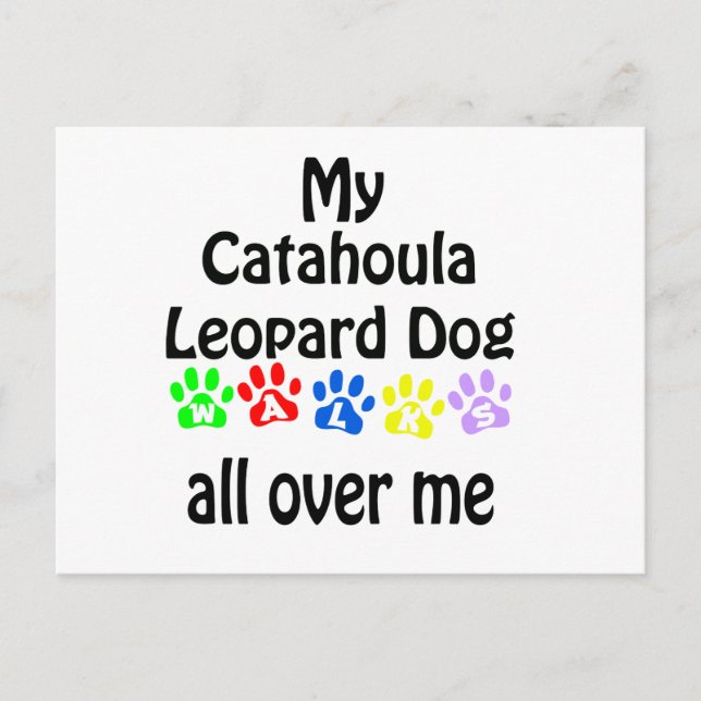 Catahoula Leopard Dog Walks Design Postcard (Front)