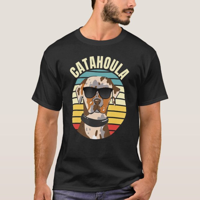 Catahoula Leopard Dog with Sunglasses Catahoula T-Shirt (Front)
