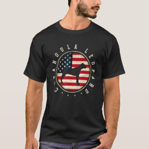 Catahoula Leopard Usa Flag 4th July Dog Mum Dad T-Shirt