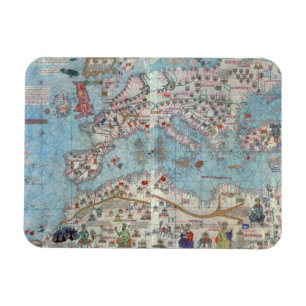 Catalan Atlas: Detail of North Africa and Europe, Magnet