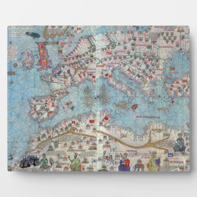 Catalan Atlas: Detail of North Africa and Europe, Plaque (Front)