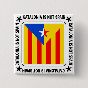 Catalan estelada flag 15 cm square badge