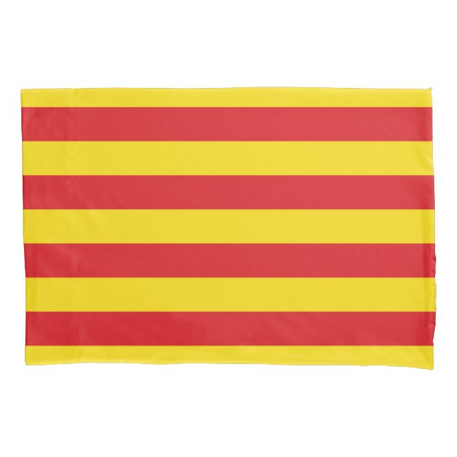 Catalan Flag (Catalonia) Pillowcase (Front-Left)