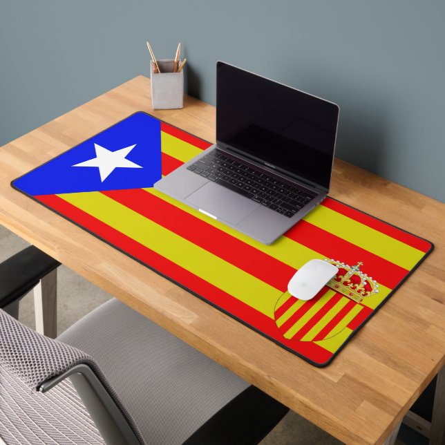 Catalan flag-coat of arms desk mat (Office 2)