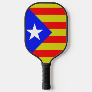 Catalan flag pickleball paddle